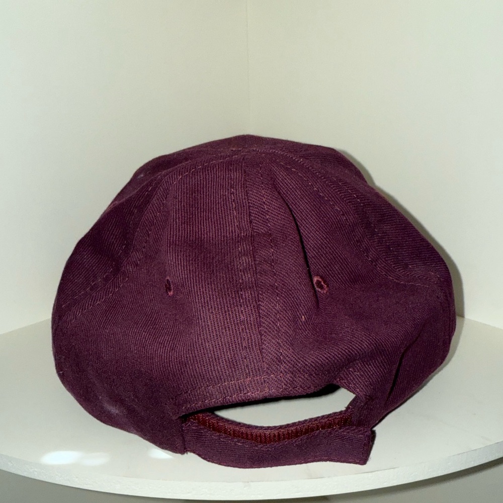 Balenciaga Burgundy Black Logo Visor Cap Size Large 59cm Adjustable Unisex - Picture 2 of 2